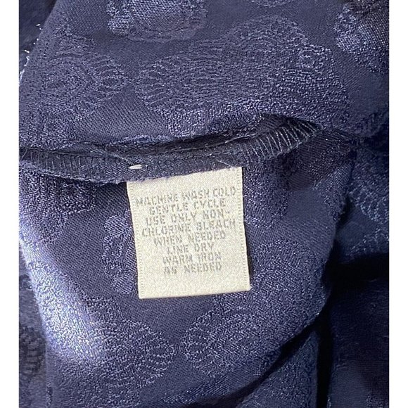 Worthington Skirt Womens Sz 4 Petite Navy Blue Jacquard Stretch Damask Straight - Picture 9 of 9